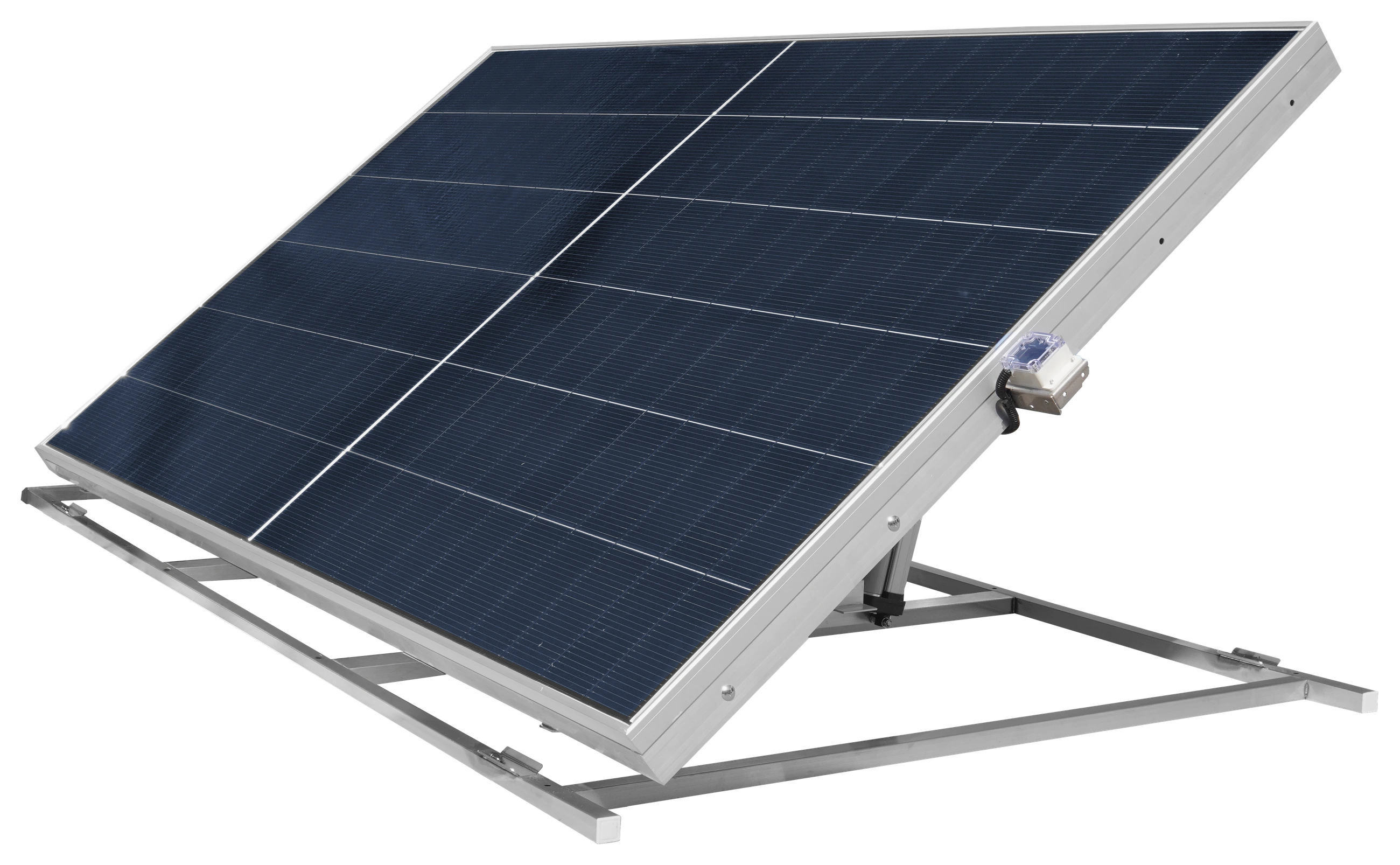 720 W rooftop solar tracker, front three-quarter view